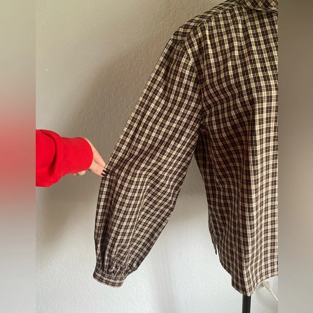 Everlane Brown Checkered Button Down Shirt - Picture 3 of 6